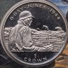 Купить Остров Мэн 1 крона (crown) 1994 "50 лет высадке в Нормандии 6 июня. Омар Бредли" в буклете(конверте) с маркой