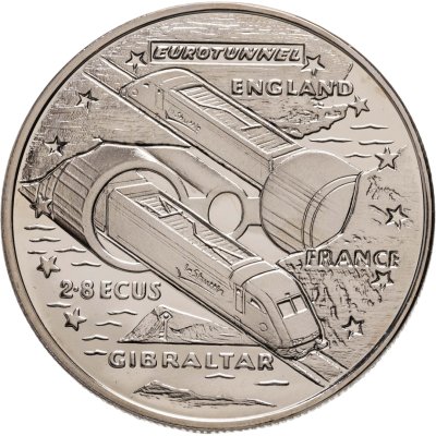 купить Гибралтар 2.8 экю 1993 Тоннель под Ла-Маншем (Евротоннель)