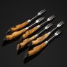 Купить Набор столовых вилок для дичи  (мяса) "Охота" на 6 персон, Inox, металл, (рукояти из кистевой части ног косуль), Италия, 1990-2000 гг.