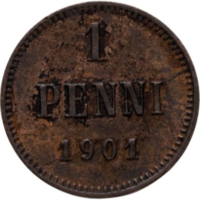 купить 1 пенни (penni) 1901, монета для Финляндии