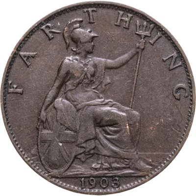 купить Великобритания 1 фартинг (farthing) 1903
