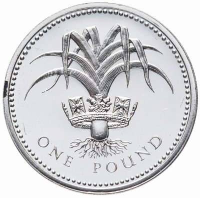 купить Великобритания 1 фунт (pound) 1985 "толстый", Piedfort