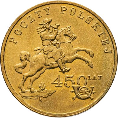 купить Польша 2 злотых 2008 "450 лет польской почтовой службе"