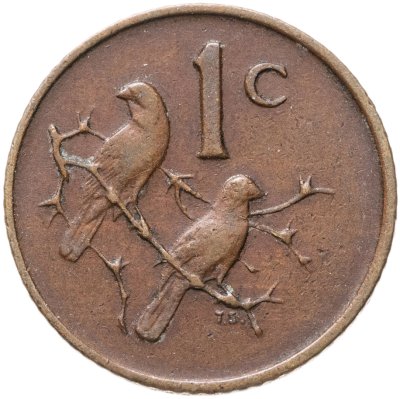 купить ЮАР 1 цент (cent) 1967 Надпись на языке африкаанс - "SUID-AFRIKA"