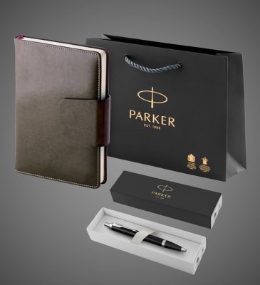 купить Подарочный набор: Шариковая ручка Parker IM Metal Black CT и и Ежедневник недатированный А5 черный, Лаки и смолы: лак, латунь, пластик, хром, 2026 г.