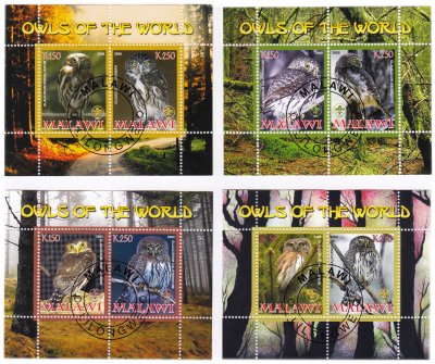 купить Набор марок из 4 квартблоков "Фауна. Птицы."