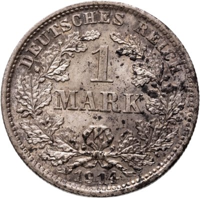 купить Германия 1 марка 1914, Знак монетного двора: "D" - Мюнхен