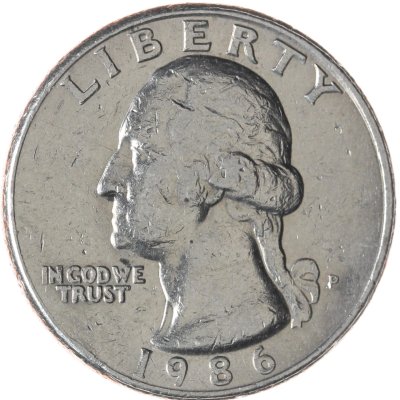 купить США 25 центов (квотер, 1/4 доллара, quarter dollar) 1986