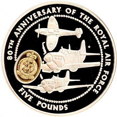 Купить Гернси 5 фунтов 1998 "Авиация Первой мировой войны: 80 лет авиации"