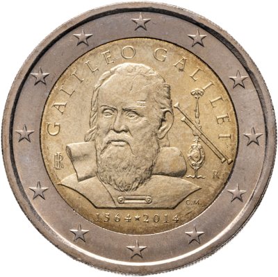 купить Италия 2 евро 2014 "450 лет со дня рождения Галилео Галилея"
