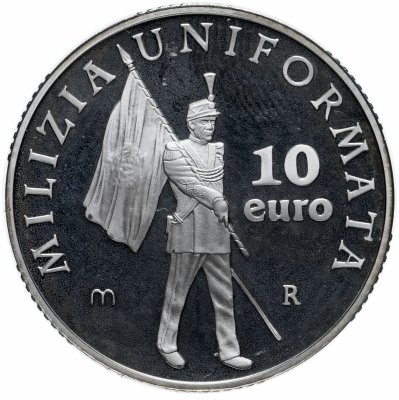 купить Сан-Марино 10 евро 2005 50 лет униформе полиции