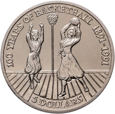 купить Ниуэ 5 долларов (dollars) 1991 "100 лет баскетболу"