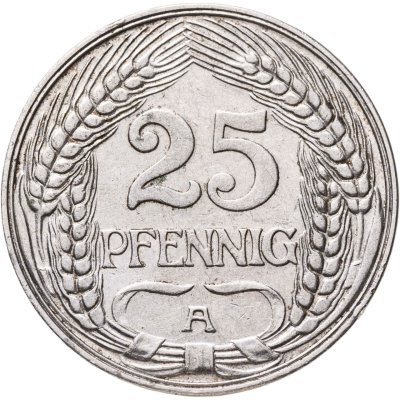 купить Германия 25 пфеннигов (pfennig) 1910 А