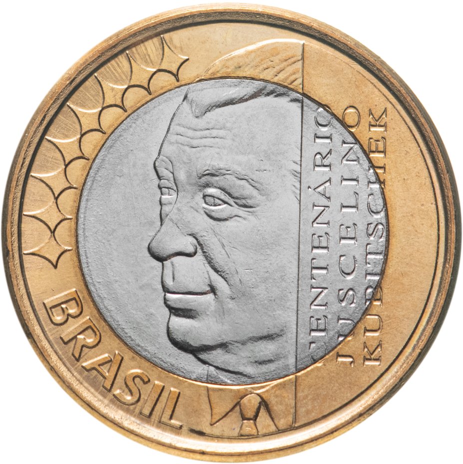 купить Бразилия 1 реал (real) 2002 "100 лет со дня рождения Жуселину Кубичека"
