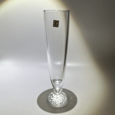 купить Бокал (фужер) для шампанского с рельефным основанием, хрусталь, гравировка, Cristal D'Arques Durand, Франция, 1980-2000 гг.
