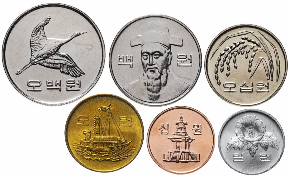 купить Южная Корея набор 6 монет 1983-2013 год