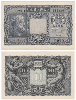 купить Италия 10 лир 1944