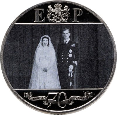 купить Гибралтар 1 крона 2017 "70 лет свадьбе Королевы Елизаветы II и Принца Филипа"