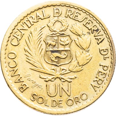 купить Перу 1 соль (sol) 1965 400 лет открытию Монетного двора Лимы