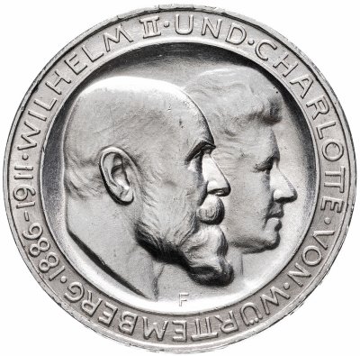 Купить Германия 3 марки 1911 25 лет свадьбе Вильгельма II и Шарлотты