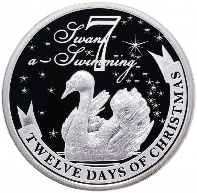 купить Остров Ниуэ 2 доллара 2009 "12 дней рождества: день 7-й, лебеди"