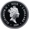 Купить Остров Ниуэ 2 доллара 2009 "12 дней рождества: день 7-й, лебеди"