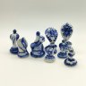 Купить Набор из восьми статуэток "Змеи", Гжель, фарфор, роспись, Россия, 1980-2010 гг.