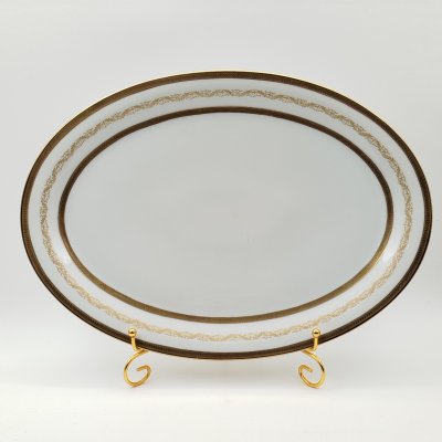 купить Блюдо овальной формы с растительным декором, серия "Charleroi-Bruxelles", фарфор, золочение, Tirschenreuth, Германия, 1969-1990 гг.