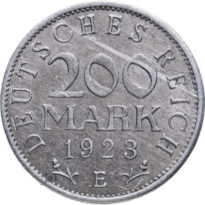 купить Германия 200 марок 1923 E знак монетного двора "E" — Мульденхюттен