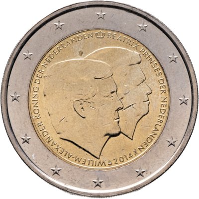 купить Нидерланды 2 евро (euro) 2014 "Король Виллем-Александр и принцесса Беатрикс"