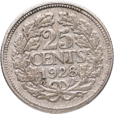 купить Нидерланды 25 центов (cents) 1928