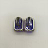 Купить Серьги-клипсы прямоугольной формы с синей вставкой, металл, стекло, СССР, 1980-1990 гг.