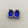 Купить Серьги-клипсы прямоугольной формы с синей вставкой, металл, стекло, СССР, 1980-1990 гг.