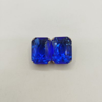 купить Серьги-клипсы прямоугольной формы с синей вставкой, металл, стекло, СССР, 1980-1990 гг.