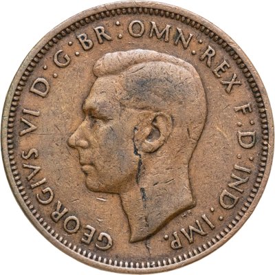 купить Великобритания 1/2 пенни (penny) 1945
