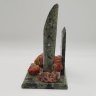 Купить Композиция настольная "АК "Алроса", г. Мирный", натуральный камень, латунь, янтарь, Российская Федерация, 2000-2020 гг.