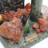 Купить Композиция настольная "АК "Алроса", г. Мирный", натуральный камень, латунь, янтарь, Российская Федерация, 2000-2020 гг.