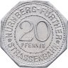 Купить Германия "Нюрнберг" 20 пфеннигов 1921 "Внутри замка" трамвайный жетон, нотгельд