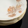 Купить Набор из 6 обеденных тарелок с цветочным узором, фарфор, деколь, золочение, Moritz Zdekauer (MZ), Чехословакия, 1945-1990 гг.