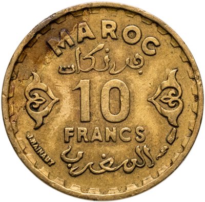 купить Марокко 10 франков (francs) 1952