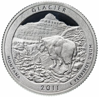 купить США 25 центов (квотер, 1/4 доллара, quarter dollar) 2011 Национальный парк Глейшер