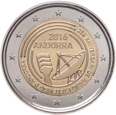 купить Андорра 2 евро 2016 Радио и Телевидение, в блистере