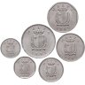 Купить Мальта набор 6 монет  2, 5, 10, 25, 50 центов + 1 лира 1991 - 2004 UNC