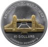 Купить Науру 10 долларов 2005 монета-трансформер "Европейские монументы - Англия Тауэрский мост" в футляре