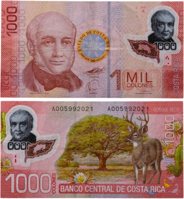 купить Коста Рика 1000 колон 2009 пластик