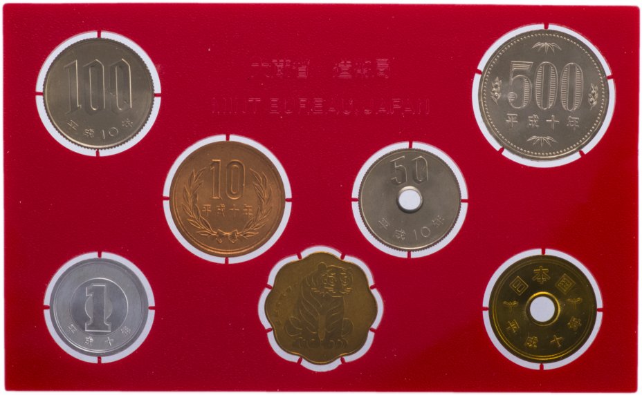 купить Япония Годовой набор монет 1998 (6 монет + жетон)