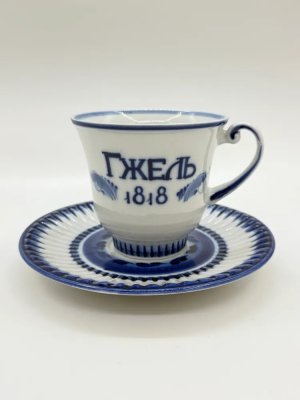 купить Чайная пара "Гжель 1818", Гжель, фарфор, роспись, Россия, 2000 г.