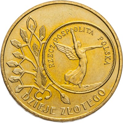 купить Польша 2 злотых 2007 "История польского злотого - Ника на 5 злотых 1928 года"