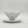Купить Соусник с ложкой из обеденного сервиза, фарфор, золочение, Российская империя, 1890-1915 гг.