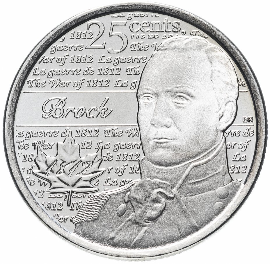 купить Канада 25 центов (cents) 2012 "Война 1812 года - Генерал-майор Исаак Брок"